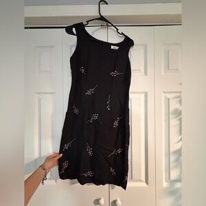 AGB Black Dress with Floral Accents